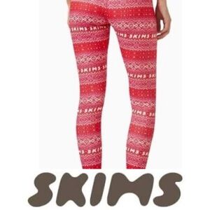 SKIMS Plush Pointelle Leggings in Fair Isle ❤️ NWOT size XL